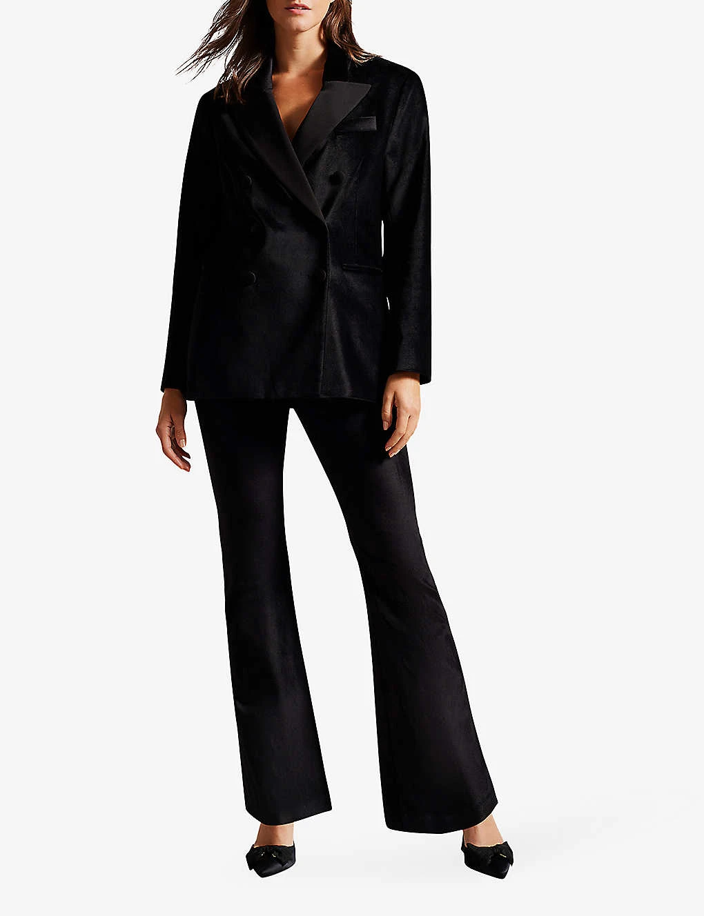 Ted Baker Demyat Flared High-rise Stretch-velvet Trousers 2 Ted Baker Demyat Flared High-rise Stretch-velvet Trousers - Image 2