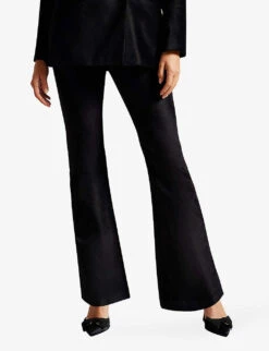 Ted Baker Demyat Flared High-rise Stretch-velvet Trousers 6 Ted Baker Demyat Flared High-rise Stretch-velvet Trousers -Reiss Shop R04063931 BLACK ALT02