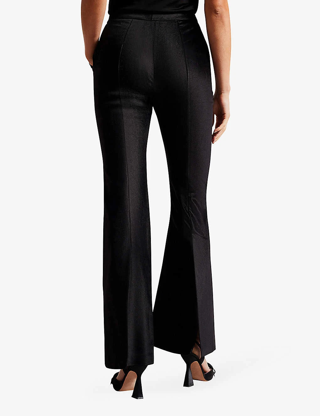 Ted Baker Demyat Flared High-rise Stretch-velvet Trousers 4 Ted Baker Demyat Flared High-rise Stretch-velvet Trousers - Image 4