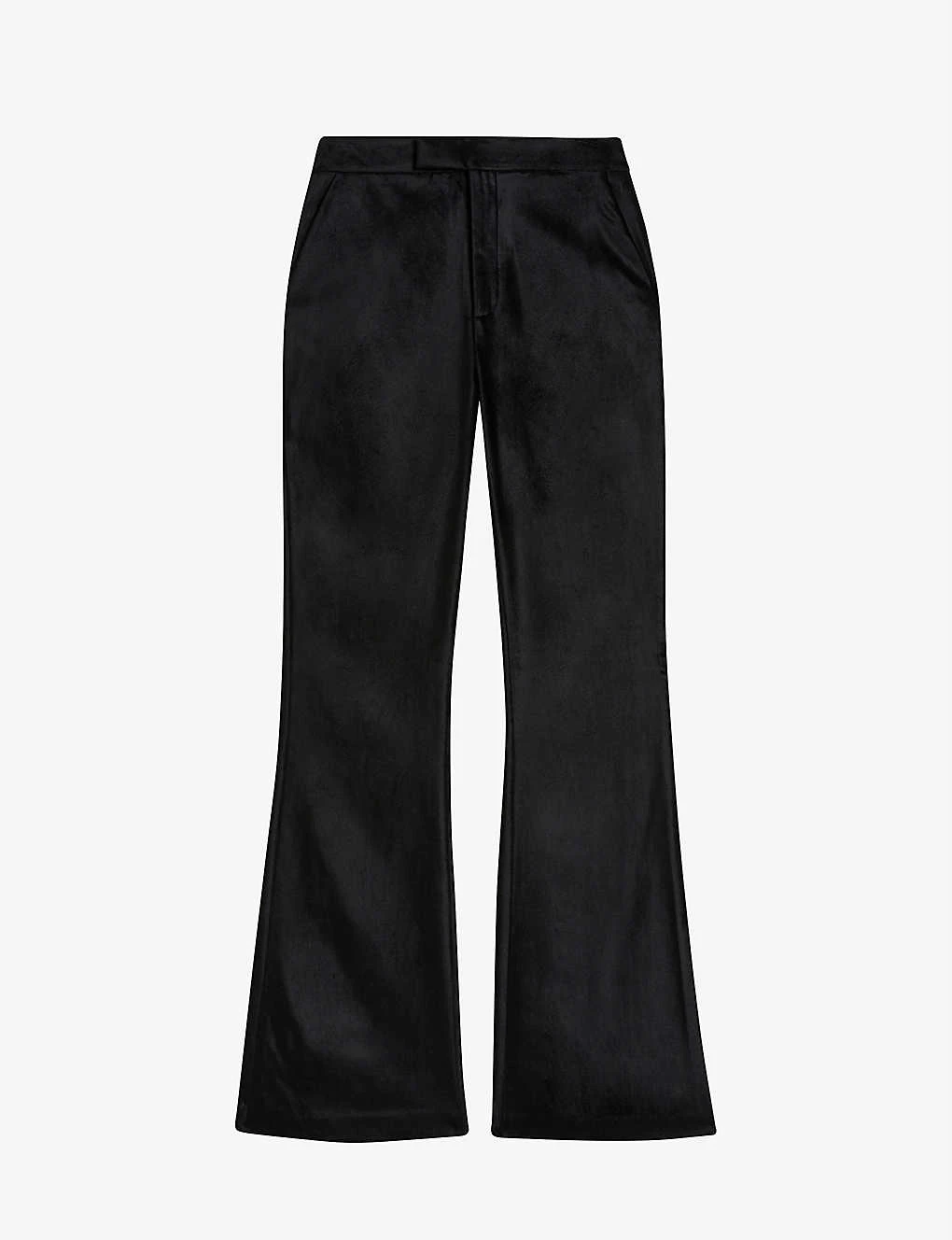 Ted Baker Demyat Flared High-rise Stretch-velvet Trousers 1 Ted Baker Demyat Flared High-rise Stretch-velvet Trousers