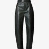 Bottega Veneta Tapered Wide-leg Mid-rise Leather Trousers