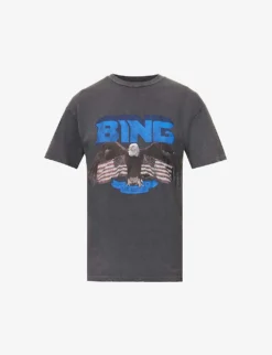ANINE BING Vintage Logo-print Organic-cotton T-shirt