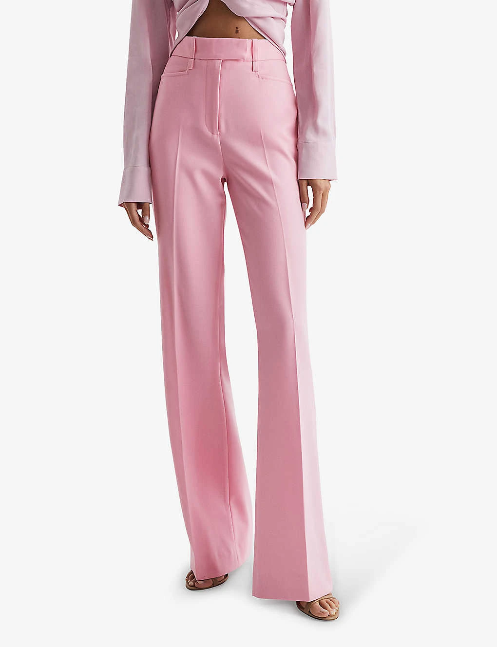 Reiss Blair Wide-leg High-rise Stretch Wool-blend Trousers 3 Reiss Blair Wide-leg High-rise Stretch Wool-blend Trousers - Image 3