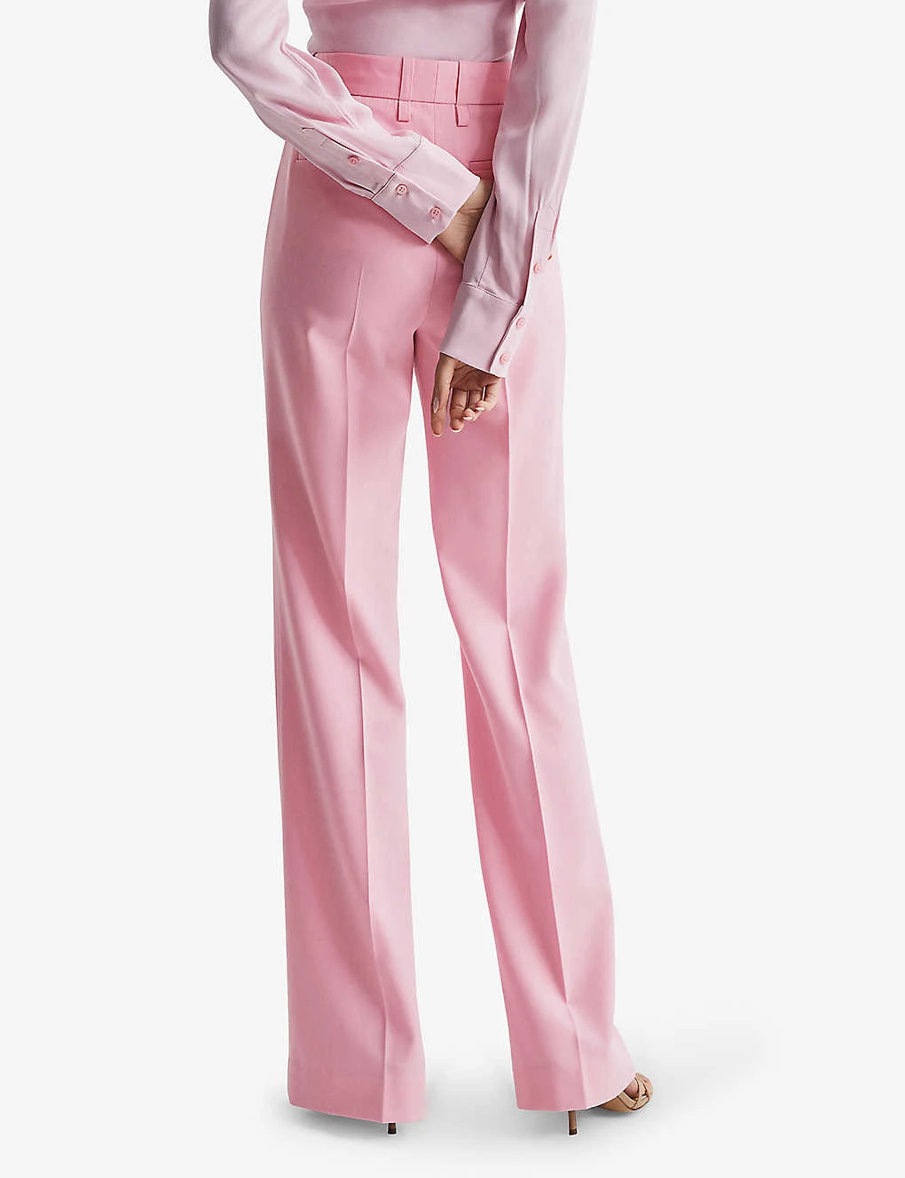 Reiss Blair Wide-leg High-rise Stretch Wool-blend Trousers 4 Reiss Blair Wide-leg High-rise Stretch Wool-blend Trousers - Image 4