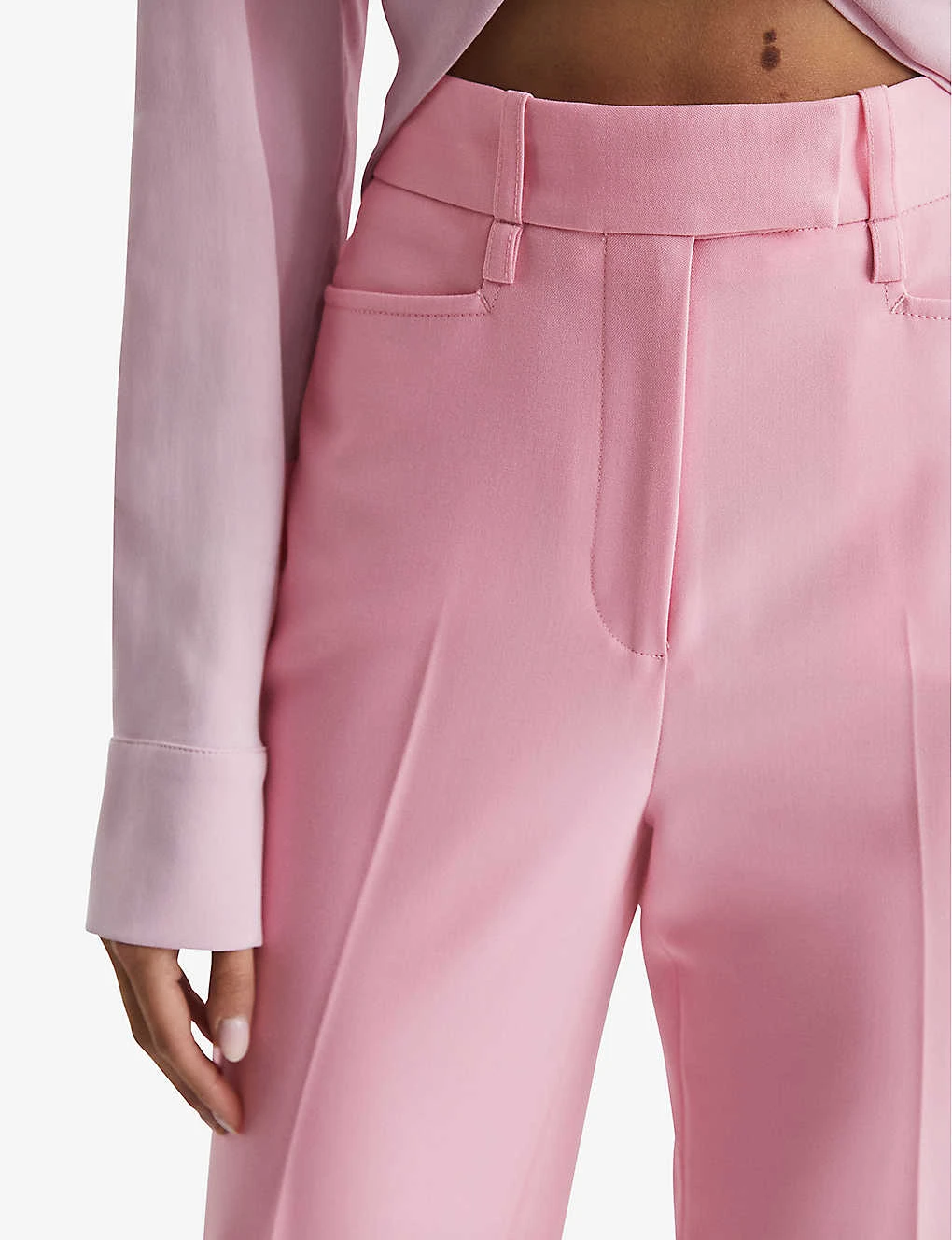 Reiss Blair Wide-leg High-rise Stretch Wool-blend Trousers 5 Reiss Blair Wide-leg High-rise Stretch Wool-blend Trousers - Image 5