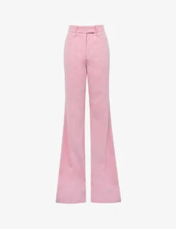 Reiss Blair Wide-leg High-rise Stretch Wool-blend Trousers