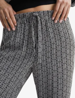 Reiss Sky Abstract-print Wide-leg Mid-rise Woven Trousers -Reiss Shop R04068070 BLACK ALT04
