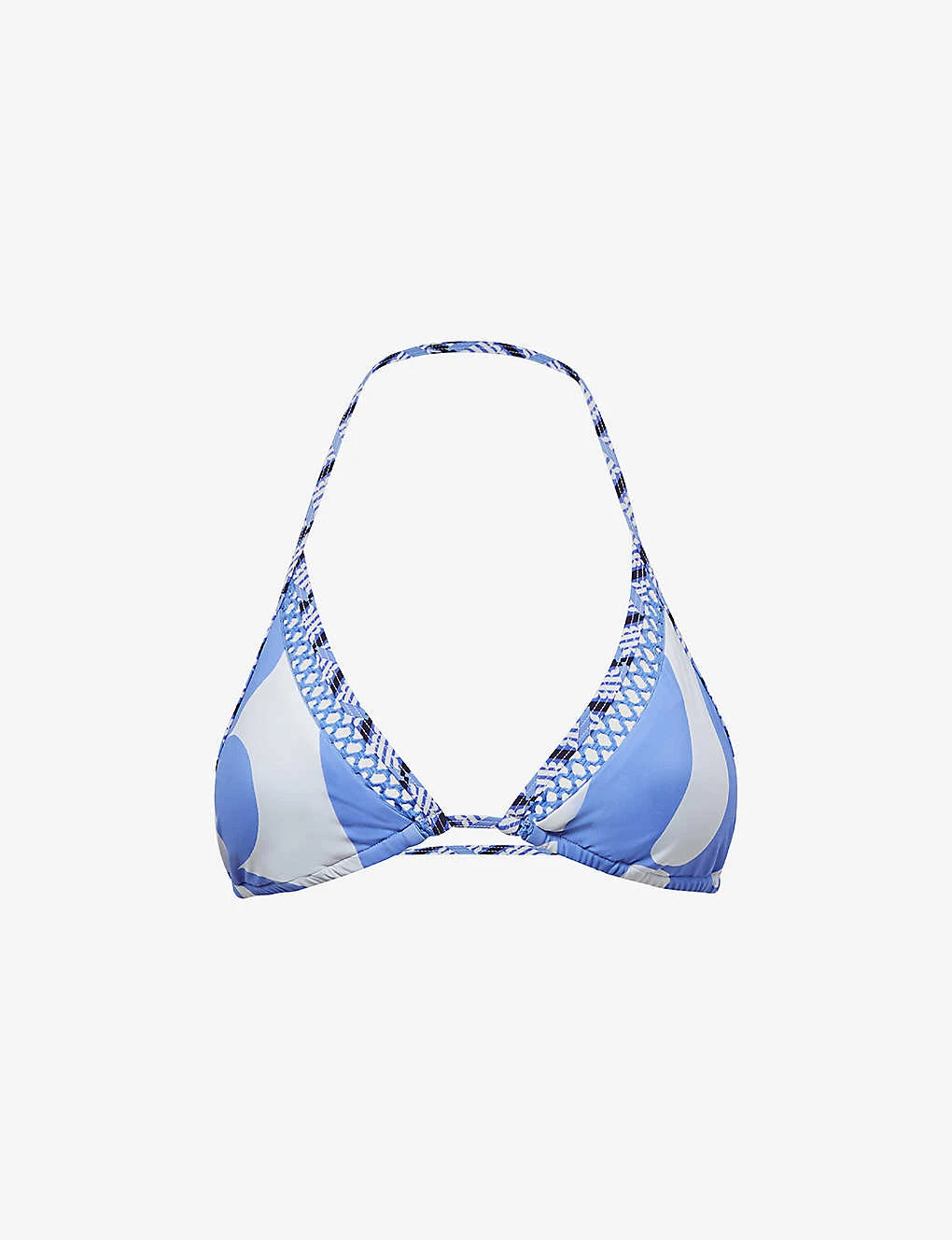 Reiss Shereen Graphic-print Lattice-trim Recycled-nylon Bikini Top 1 Reiss Shereen Graphic-print Lattice-trim Recycled-nylon Bikini Top