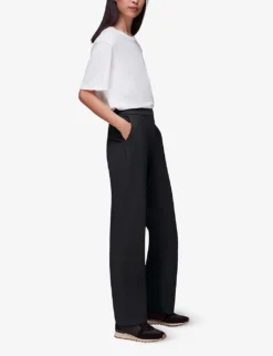 Whistles Slim-leg Ponte Woven Trousers -Reiss Shop R04070384 BLACK ALT02