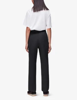 Whistles Slim-leg Ponte Woven Trousers -Reiss Shop R04070384 BLACK ALT03
