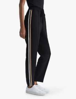 Reiss Odell Stripe-trim Woven Trousers -Reiss Shop R04070725 BLACK ALT02