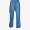 Patchwork-panel Faded-wash Wide-leg High-rise Jeans