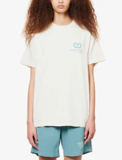 Grand Slam Brand-print Cotton-jersey T-shirt -Reiss Shop R04072154 CREAMTEAL ALT02