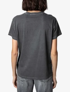 Zadig & Voltaire Zoe Graphic-print Cotton T-shirt -Reiss Shop R04074042 CARBONE ALT03