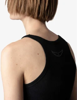 Zadig & Voltaire Alba Cotton Tank Top -Reiss Shop R04074044 NOIR ALT04