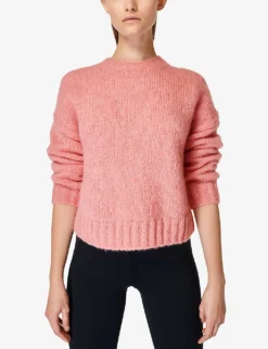 Sweaty Betty Boxy Knitted Jumper -Reiss Shop R04074862 BLOOMPINK ALT02
