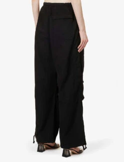 Jaded London Parachute Relaxed-fit Wide-leg High-rise Cotton Trousers -Reiss Shop R04077326 BLACK ALT03