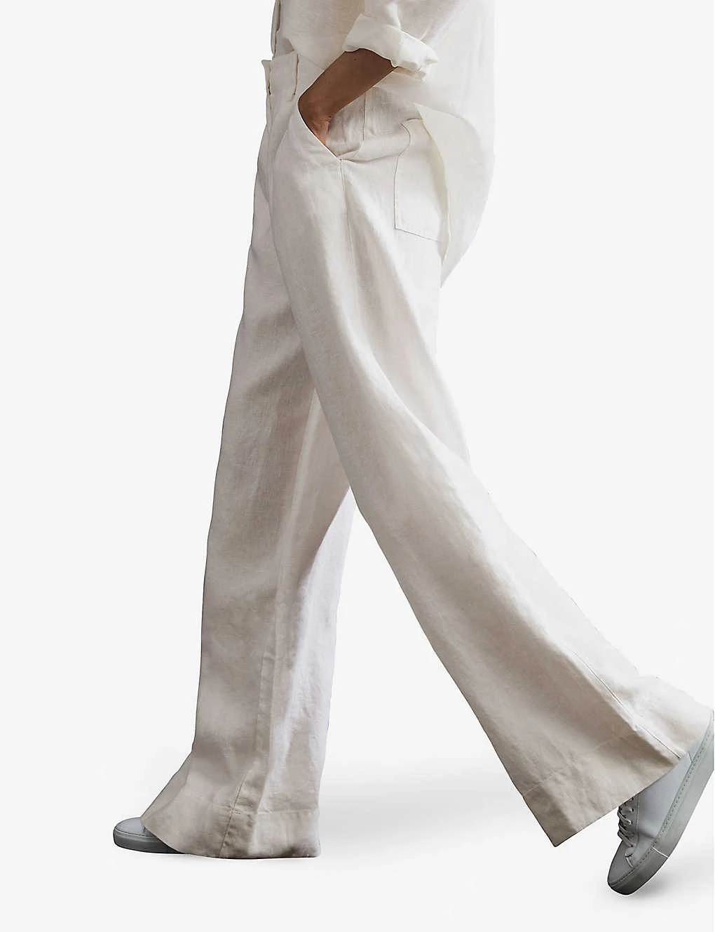 Reiss Demi Wide-leg Linen Trousers 3 Reiss Demi Wide-leg Linen Trousers - Image 3