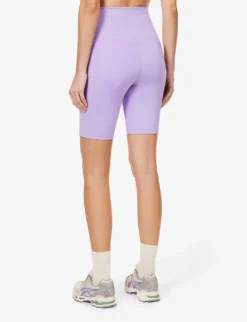 Girlfriend Collective High-rise Exposed-seams Stretch-woven Shorts -Reiss Shop R04083181 BOUGAINVILLEA ALT03