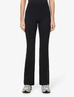 Girlfriend Collective Compression Flared High-rise Stretch-recycled Polyester Leggings -Reiss Shop R04083184 BLACK ALT02
