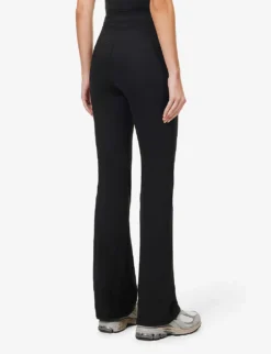 Girlfriend Collective Compression Flared High-rise Stretch-recycled Polyester Leggings -Reiss Shop R04083184 BLACK ALT03
