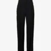 Victoria Beckham Pleated Mid-rise Straight-leg Stretch-woven Trousers