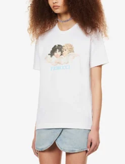 FIORUCCI Angels Graphic-print Cotton-jersey T-shirt -Reiss Shop R04083437 WHITE ALT02