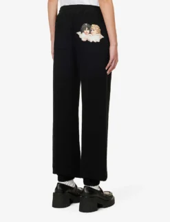 FIORUCCI Angels Brand-print Cotton-jersey Jogging Bottoms -Reiss Shop R04083441 BLACK ALT03