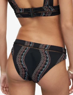 AllSaints Gorah Geometric-print Stretch Recycled-nylon Bikini Bottoms -Reiss Shop R04085164 BLACKMULTI ALT03