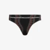 AllSaints Gorah Geometric-print Stretch Recycled-nylon Bikini Bottoms