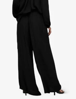 AllSaints Hezzy Wide-leg High-rise Pleated Woven Trousers -Reiss Shop R04085731 BLACK ALT03