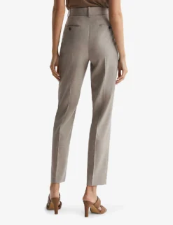 Reiss Emily Slim-leg Mid-rise Stretch Wool And Recycled Polyester-blend-blend Trousers -Reiss Shop R04086988 OATMEAL ALT03