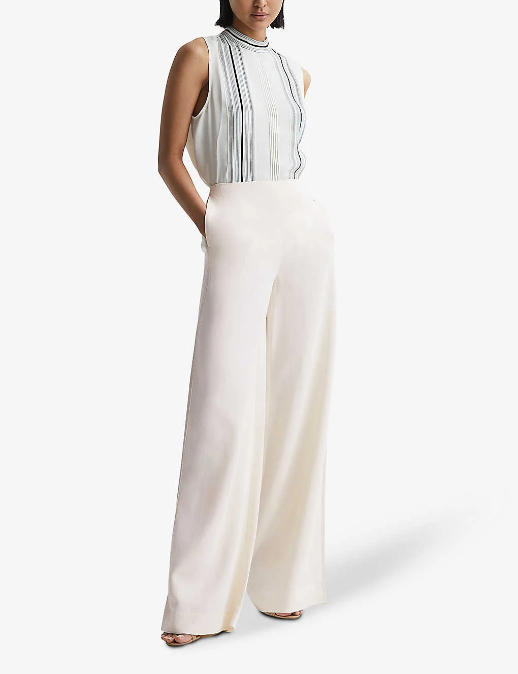 Reiss Carlie Wide-leg Mid-rise Stretch-woven Trousers 2 Reiss Carlie Wide-leg Mid-rise Stretch-woven Trousers - Image 2