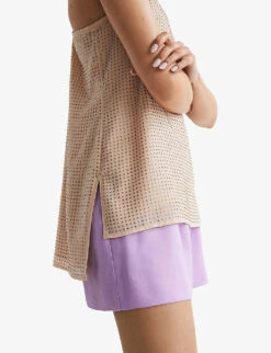 Reiss Brooklyn Scoop-neck Embellished Top -Reiss Shop R04087057 NUDE ALT04