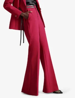 Ted Baker Halleit Flared-leg Stretch-woven Trousers -Reiss Shop R04087283 DEEPPINK ALT02