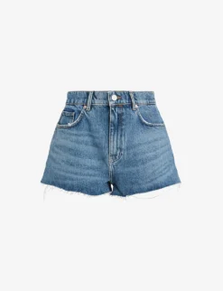AllSaints Faye High-rise Raw-hem Denim Shorts