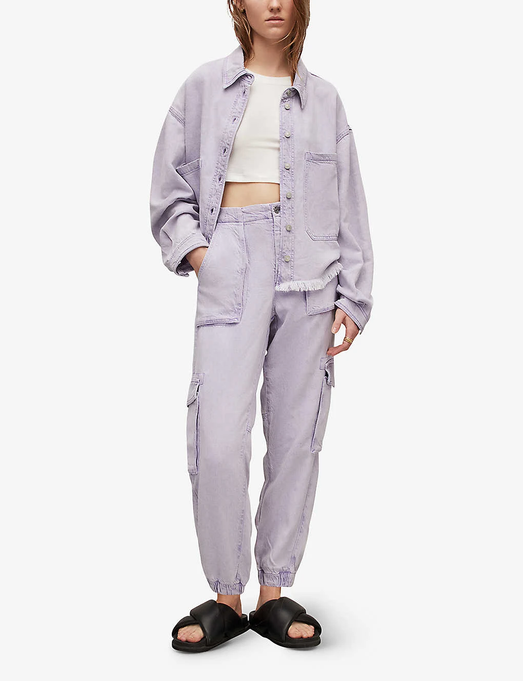 AllSaints Frieda High-rise Tapered-leg Linen-blend Trousers 2 AllSaints Frieda High-rise Tapered-leg Linen-blend Trousers - Image 2