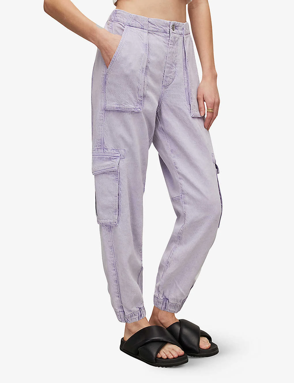 AllSaints Frieda High-rise Tapered-leg Linen-blend Trousers 3 AllSaints Frieda High-rise Tapered-leg Linen-blend Trousers - Image 3