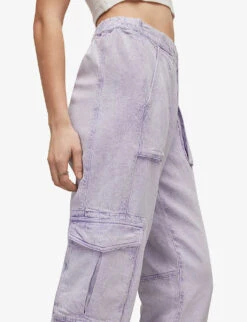 AllSaints Frieda High-rise Tapered-leg Linen-blend Trousers 9 AllSaints Frieda High-rise Tapered-leg Linen-blend Trousers -Reiss Shop R04087411 WASHEDPURPLE ALT04