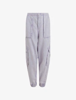 AllSaints Frieda High-rise Tapered-leg Linen-blend Trousers