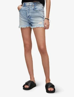 AllSaints Libby High-rise Stretch-denim Shorts -Reiss Shop R04087414 INDIGOBLUE ALT02