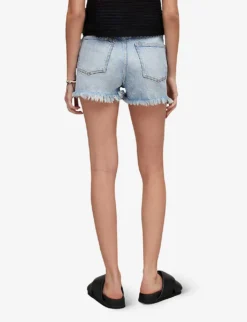 AllSaints Libby High-rise Stretch-denim Shorts -Reiss Shop R04087414 INDIGOBLUE ALT03