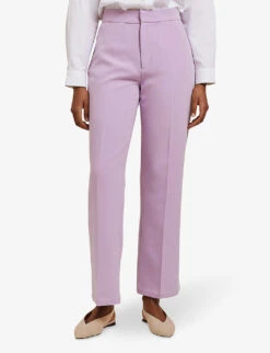 By Malina Rosetta Straight-leg High-rise Stretch-woven Trousers -Reiss Shop R04087780 LILAC ALT02