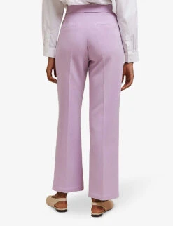 By Malina Rosetta Straight-leg High-rise Stretch-woven Trousers -Reiss Shop R04087780 LILAC ALT03