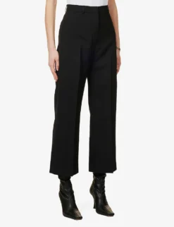 Acne Studios Straight-leg Mid-rise Cotton-blend Trousers -Reiss Shop R04089964 BLACK ALT02