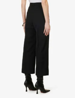 Acne Studios Straight-leg Mid-rise Cotton-blend Trousers -Reiss Shop R04089964 BLACK ALT03