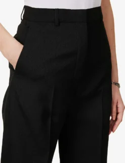 Acne Studios Straight-leg Mid-rise Cotton-blend Trousers -Reiss Shop R04089964 BLACK ALT04