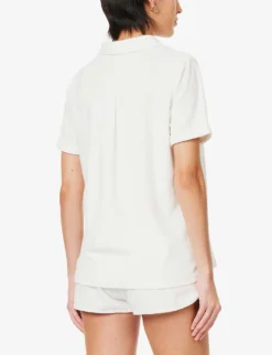 Melissa Odabash Tori Logo-plaque Cotton-blend Shirt -Reiss Shop R04090069 WHITE ALT03