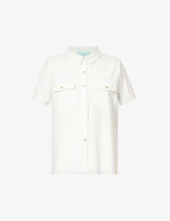 Melissa Odabash Tori Logo-plaque Cotton-blend Shirt