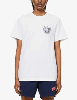 Beverly Hills Logo-embellished Cotton-jersey T-shirt 7 Beverly Hills Logo-embellished Cotton-jersey T-shirt -Reiss Shop R04090225 WHITENAVY ALT02